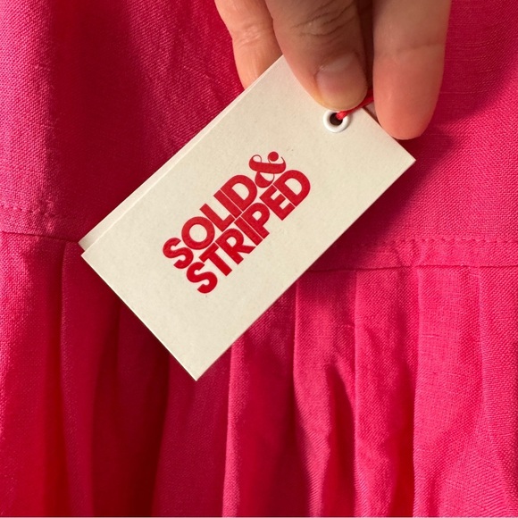 NWT Solid and striped empire linen Maxi Dress size S - Picture 14 of 14